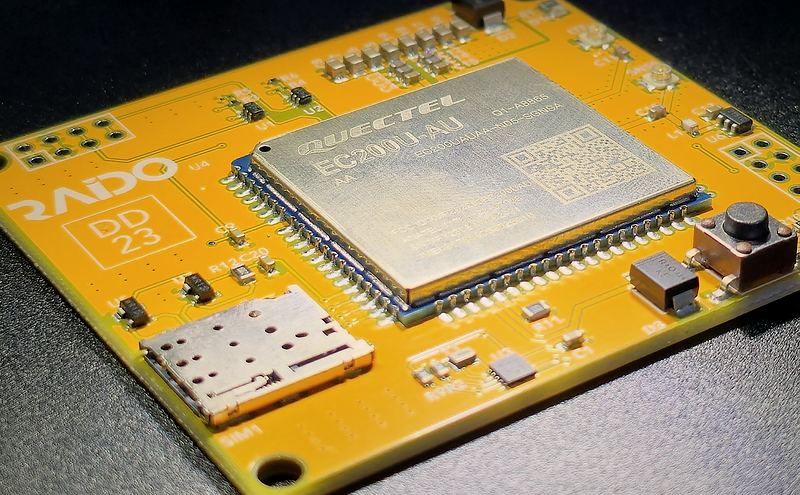 Tarjeta DD23 de Raido Electronics con módulo cellular Quectel EC20